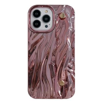 iPhone 15 Pro Max Wrinkled Electroplated TPU Case - Pink