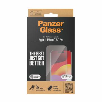 iPhone 15 Pro PanzerGlass Ultra-Wide Fit EasyAligner Screen Protector - 9H - Black Edge