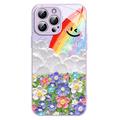 iPhone 15 Pro Smile & Rainbow Hybrid Case - Purple