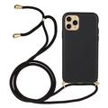 iPhone 15 Pro TPU Case with Lanyard - Black