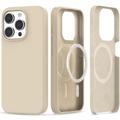 iPhone 15 Pro Tech-Protect Silicone MagSafe Case - Beige