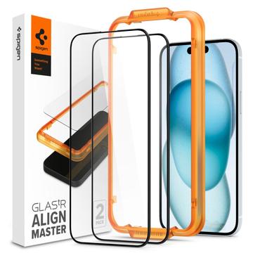 iPhone 15 Spigen ALM Glas.tR Screen Protector - 9H - 2 Pcs.