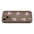 iPhone 15 Stylish Shockproof TPU Case with Raised Edges - Brown / Bow