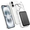 iPhone 16 4-in-1 MagSafe Protection Set with Card Holder - Clear / Black