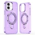 iPhone 16 Glitter Hybrid Case with Kickstand - MagSafe Compatible - Purple