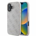 iPhone 16 Guess 4G Metal Gold Logo Hybrid Case - Pink