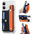 iPhone 16 Plastic Case CY1 – Card Slot, Wristband, Kickstand - Black