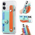 iPhone 16 Plastic Case CY1 – Card Slot, Wristband, Kickstand - Mint Green