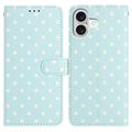 iPhone 16 Polka Dot Pattern Wallet Case - Blue