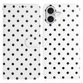 iPhone 16 Polka Dot Pattern Wallet Case - White