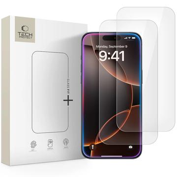 iPhone 16 Pro/17/17 Pro Tech-Protect Glass Fit+ Tempered Glass Screen Protector - 2 Pcs. - Clear