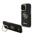 iPhone 16 Pro Guess Grained 4G Logo Stand Camera Frame Case