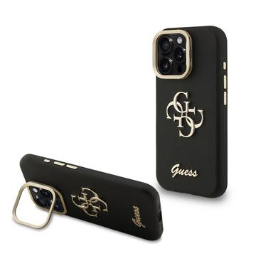 iPhone 16 Pro Guess Grained 4G Logo Stand Camera Frame Case