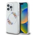 iPhone 16 Pro Guess IML Flowers Wreath Case - MagSafe Compatible - Transparent
