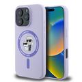 iPhone 16 Pro Karl Lagerfeld Karl and Choupette Liquid Silicone MagSafe Case - Purple