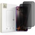 iPhone 16 Pro Max/17 Pro Max Tech-Protect Glass Spy+ Privacy Tempered Glass Screen Protector - 2 Pcs. - Black
