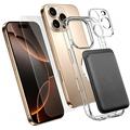 iPhone 16 Pro Max 4-in-1 MagSafe Protection Set with Card Holder - Clear / Black