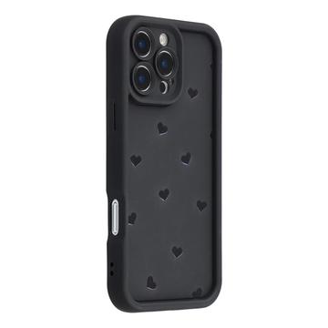 iPhone 16 Pro Max Heart Pattern Shockproof TPU Case with Raised Edges