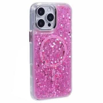 iPhone 16 Pro Max MagSafe-Compatible Glitter Sequin Epoxy Case - Rose