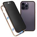 iPhone 16 Pro Max Magnetic Case with Tempered Glass - Privacy - Gold