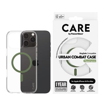 iPhone 16 Pro Max PanzerGlass Care Transparent Urban Combat Case - MagSafe Compatible - Green