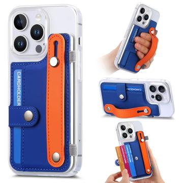 iPhone 16 Pro Max Plastic Case CY1 – Card Slot, Wristband, Kickstand - Dark Blue