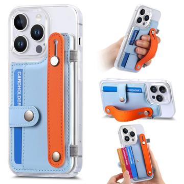 iPhone 16 Pro Max Plastic Case CY1 – Card Slot, Wristband, Kickstand - Sky Blue