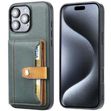 iPhone 16 Pro Max Retro Style Case with Wallet - Green