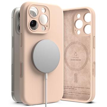iPhone 16 Pro Max Ringke Liquid Silicone MagSafe Case - Pink Sand
