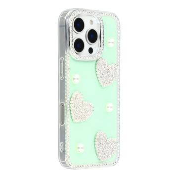 iPhone 16 Pro Max Sparkling Love and Pearl Hybrid Case