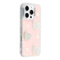 iPhone 16 Pro Max Sparkling Love and Pearl Hybrid Case - Pink