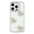 iPhone 16 Pro Max Sparkling Love and Pearl Hybrid Case - Transparent