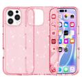 iPhone 16 Pro Max Stylish Glitter Series Hybrid Case - Pink