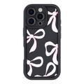 iPhone 16 Pro Max Stylish Shockproof TPU Case with Raised Edges - Black / Big Bow