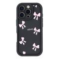iPhone 16 Pro Max Stylish Shockproof TPU Case with Raised Edges - Black / Bow