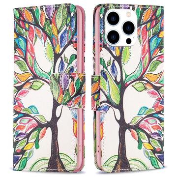 iPhone 16 Pro Max Wonder Series Wallet Case - Colorful Tree