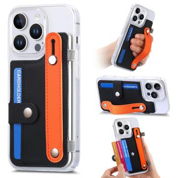 iPhone 16 Pro Plastic Case CY1 – Card Slot, Wristband, Kickstand - Black