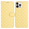 iPhone 16 Pro Polka Dot Pattern Wallet Case - Yellow