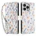 iPhone 16 Pro Rhombic Floral Wallet Case - Colorful Flowers