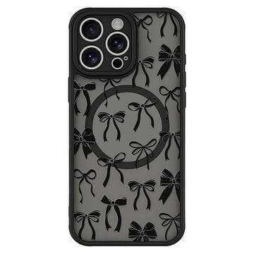 iPhone 16 Pro Stylish Protective Magnetic Case - Black Bows
