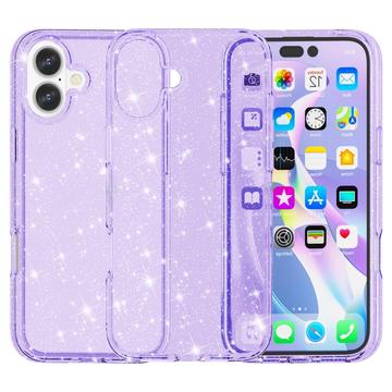 iPhone 16 Stylish Glitter Series Hybrid Case - Purple
