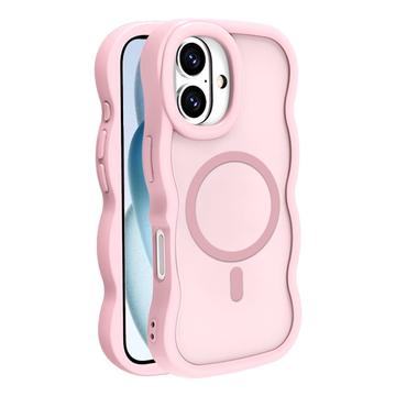 iPhone 16 Wave-Edge Magnetic Hybrid Case - Pink