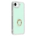 iPhone 16e CrystalGlow Hybrid Case with Ring Holder - Green