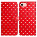 iPhone 16e Polka Dot Pattern Wallet Case - Red
