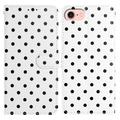 iPhone 16e Polka Dot Pattern Wallet Case - White