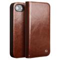 iPhone 16e Qialino Classic Wallet Leather Case - Dark Brown