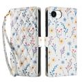 iPhone 16e Rhombic Floral Wallet Case - Colorful Flowers