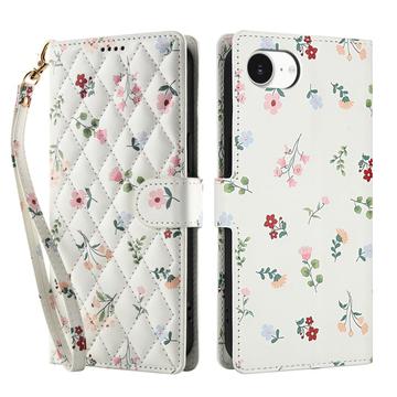 iPhone 16e Rhombic Floral Wallet Case