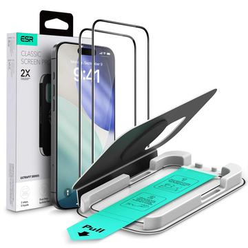 iPhone 17/16 Pro ESR UltraFit Tempered Glass Screen Protector - 9H, 0.3mm - Black Edge