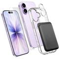 iPhone 17 4-in-1 MagSafe Protection Set with Card Holder - Clear / Black